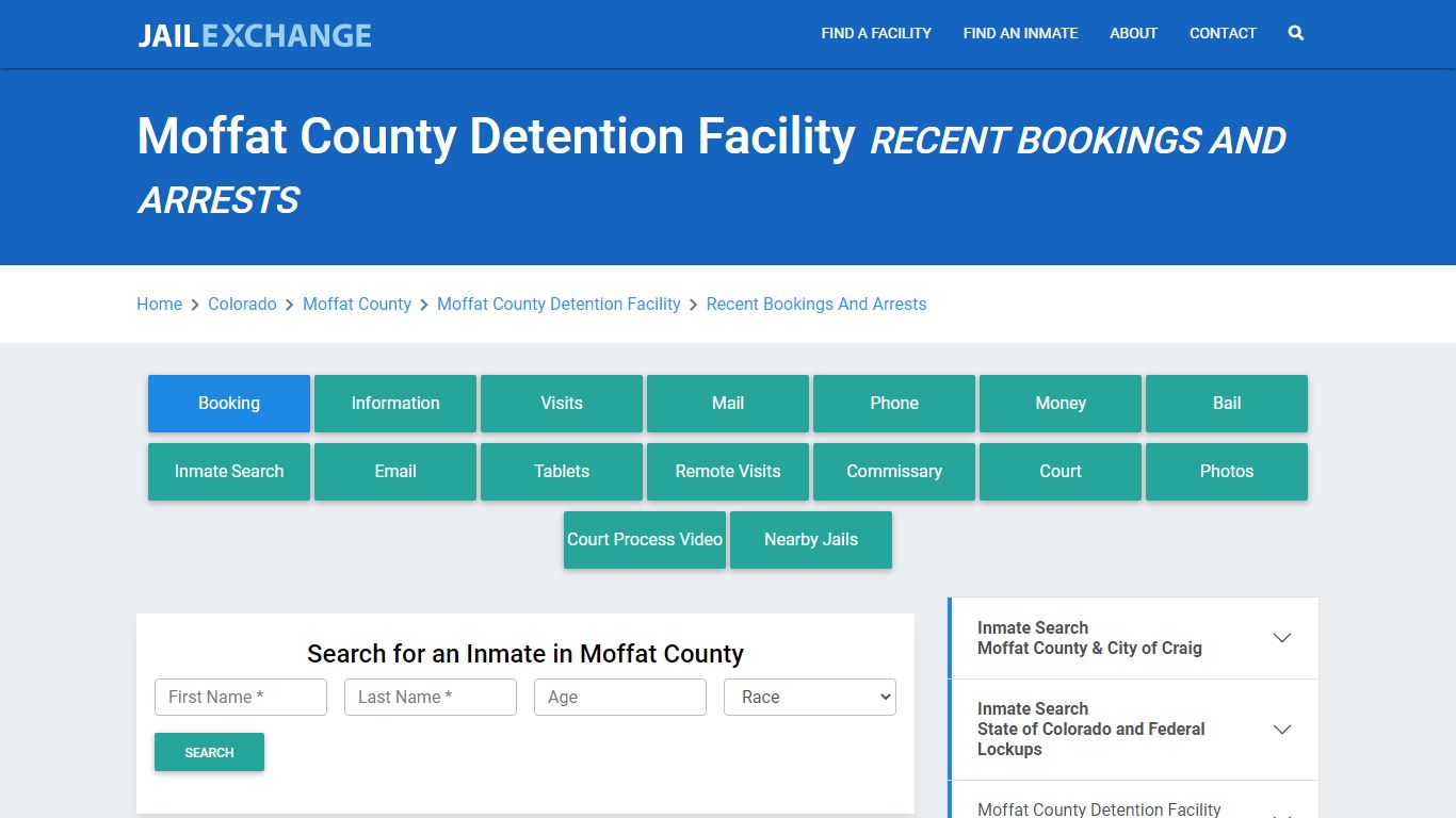 Moffat County Detention Facility Recent Bookings And Arrests